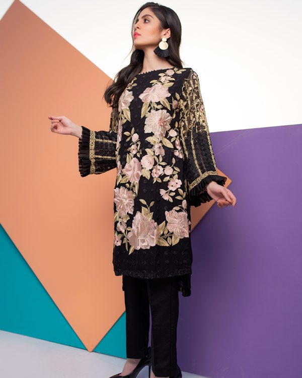 Charisma Black Chiffon Dress - Image 3