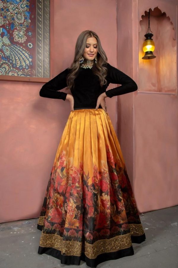Zahra Ahmad - Shimmer tissue organza digitally printed LEHNGA