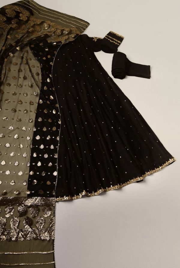 Agha Noor Formal Wear- Hayah Black - Image 2