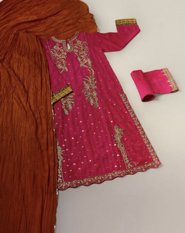 Agha Noor Formal Wear- Sequins Fuschia