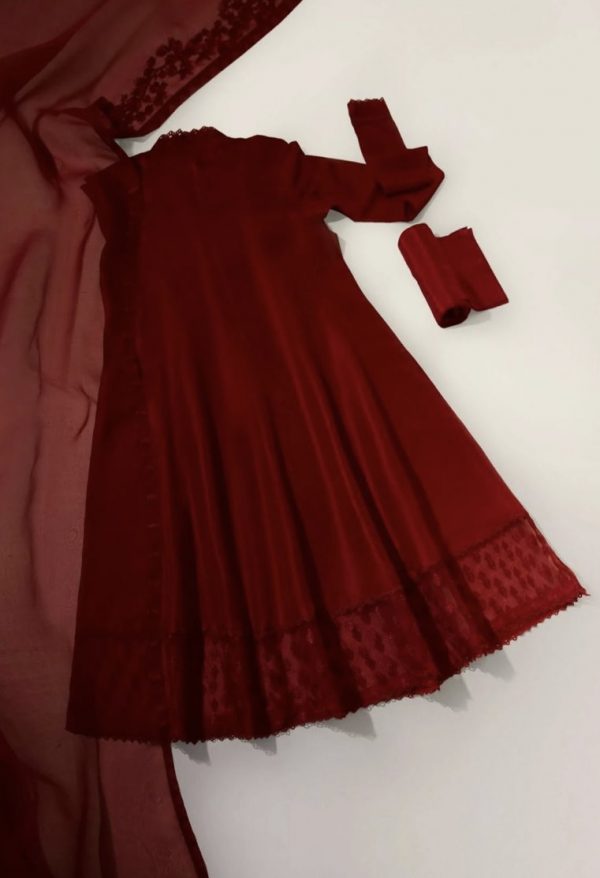 Agha Noor Formal Wear- Raspberry - Image 4