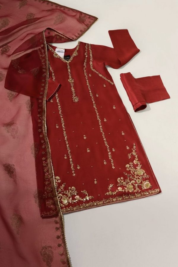 Agha Noor Formal Wear- Maroon Sanyah