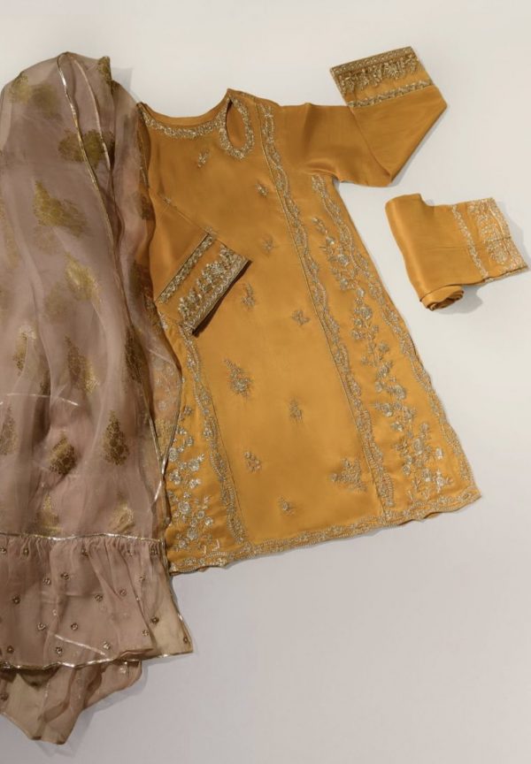 Agha Noor Formal Wear- Mustard Yellow Formal