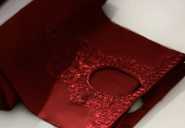Agha Noor Formal Wear- Maroon Silk Pishwas - Image 2