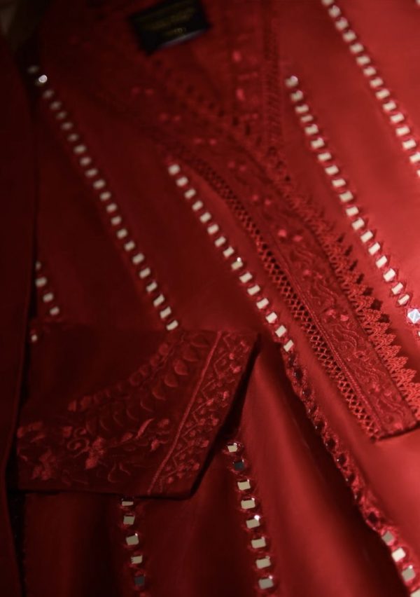 Agha Noor Formal Wear- Maroon Silk Pishwas - Image 4