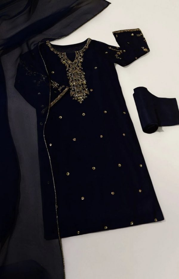 Agha Noor Formal Wear- Navy Blue Gold