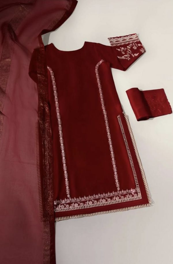 Agha Noor Formal Wear- Sufanah Maroon - Image 2